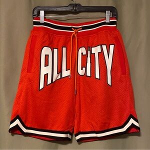 Just Don (JD) Mesh Basketball Shorts ALL CITY Red Size Small